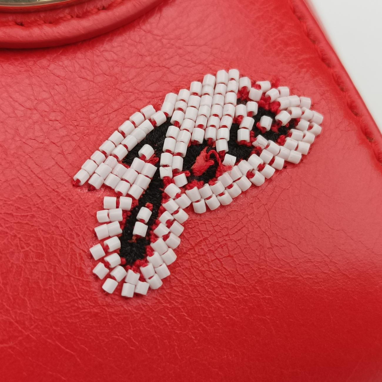 Mini Sequin Lady Dior Red×Multicolour Leather 18-MA-1126