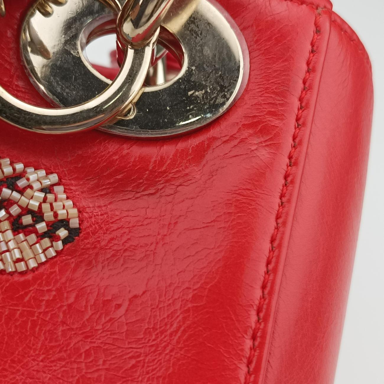 Mini Sequin Lady Dior Red×Multicolour Leather 18-MA-1126