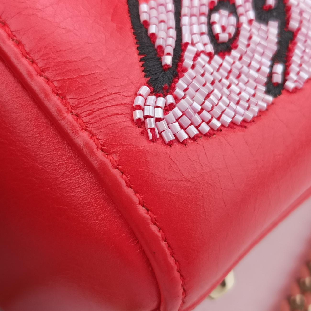 Mini Sequin Lady Dior Red×Multicolour Leather 18-MA-1126