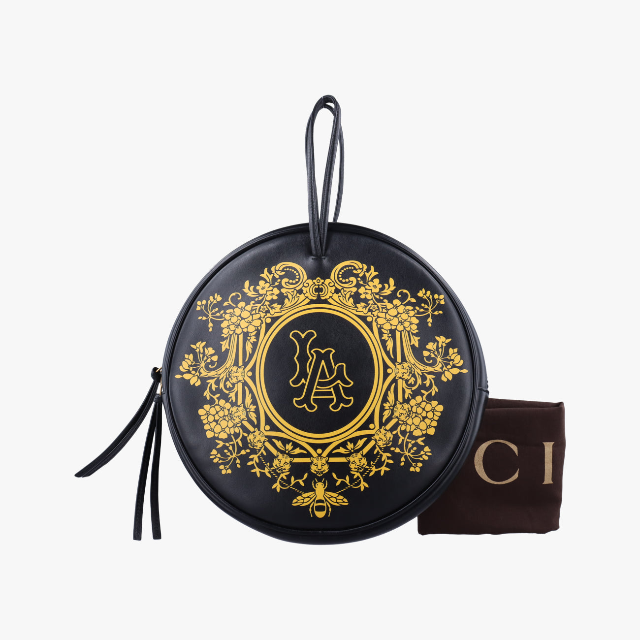 Unisex LA Angels Round Floral Black×Multicolour Leather C026821195