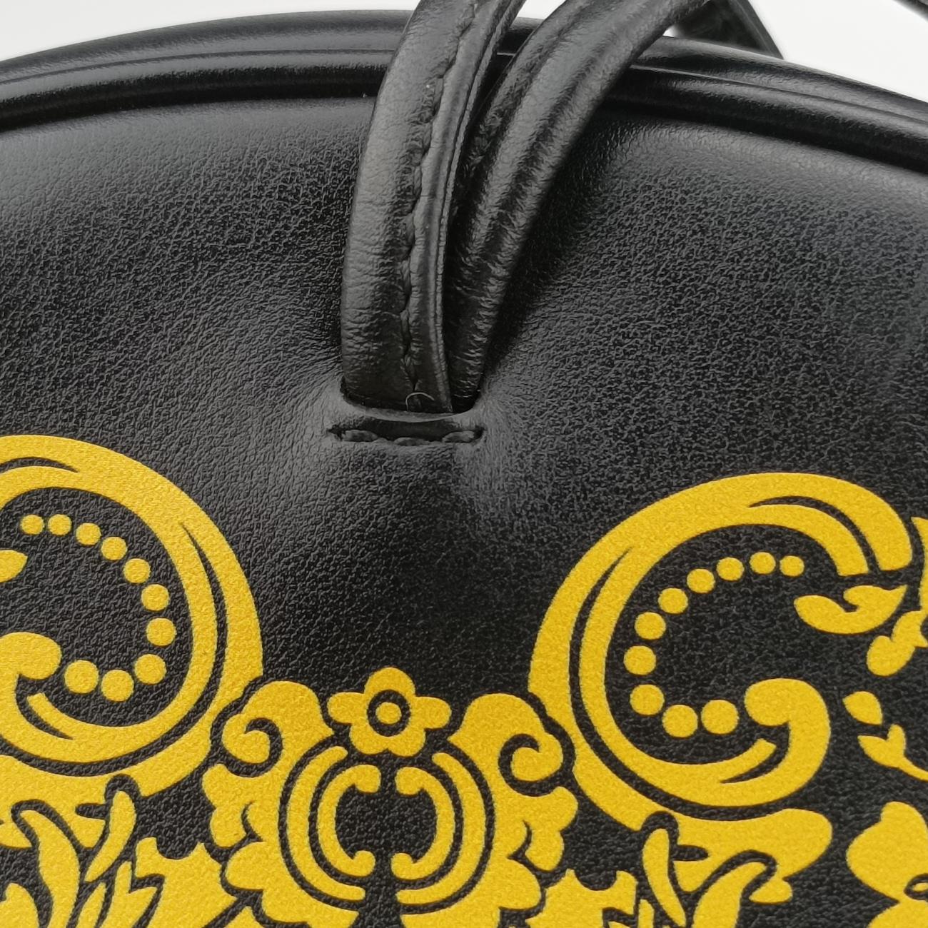 Unisex LA Angels Round Floral Black×Multicolour Leather C026821195