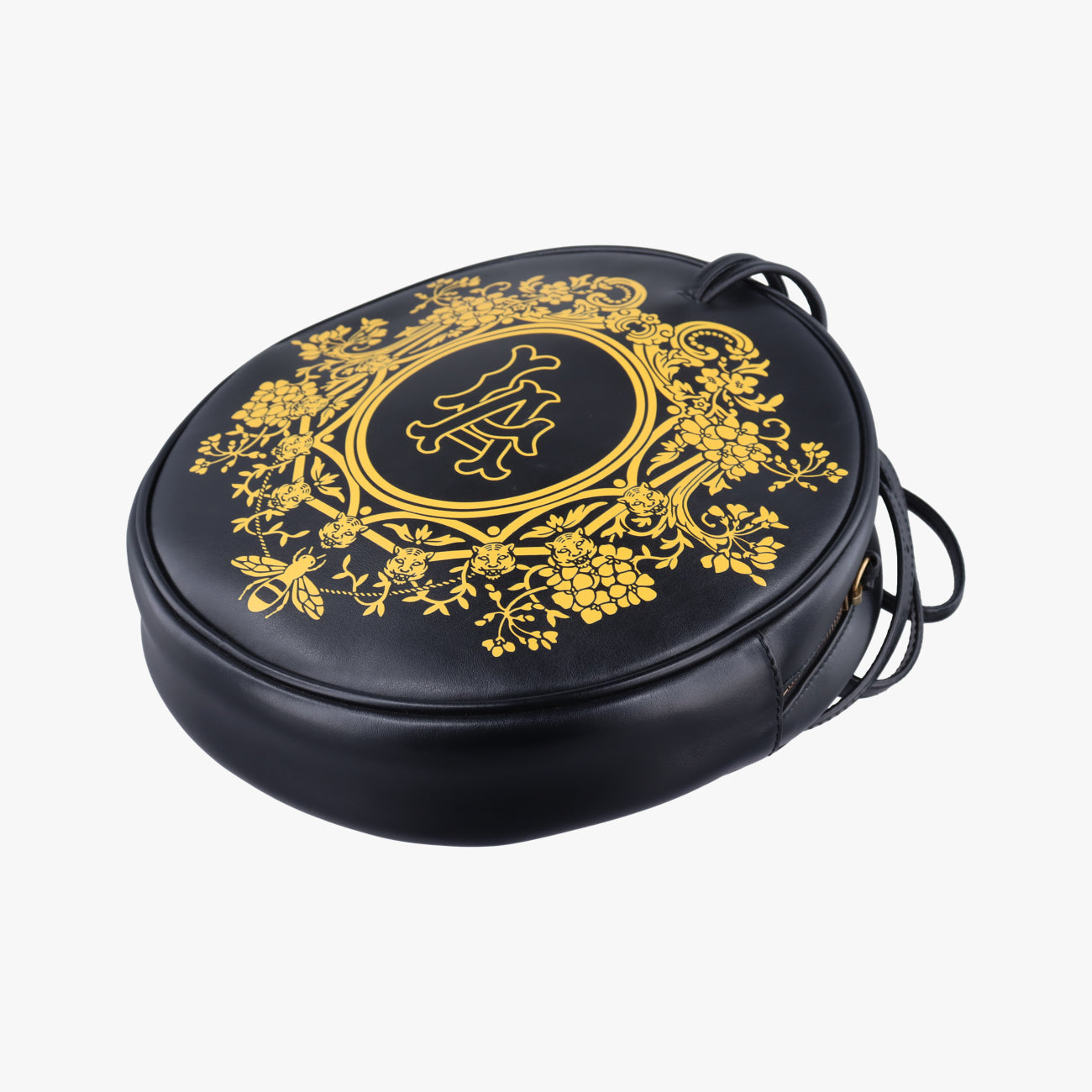 Unisex LA Angels Round Floral Black×Multicolour Leather C026821195