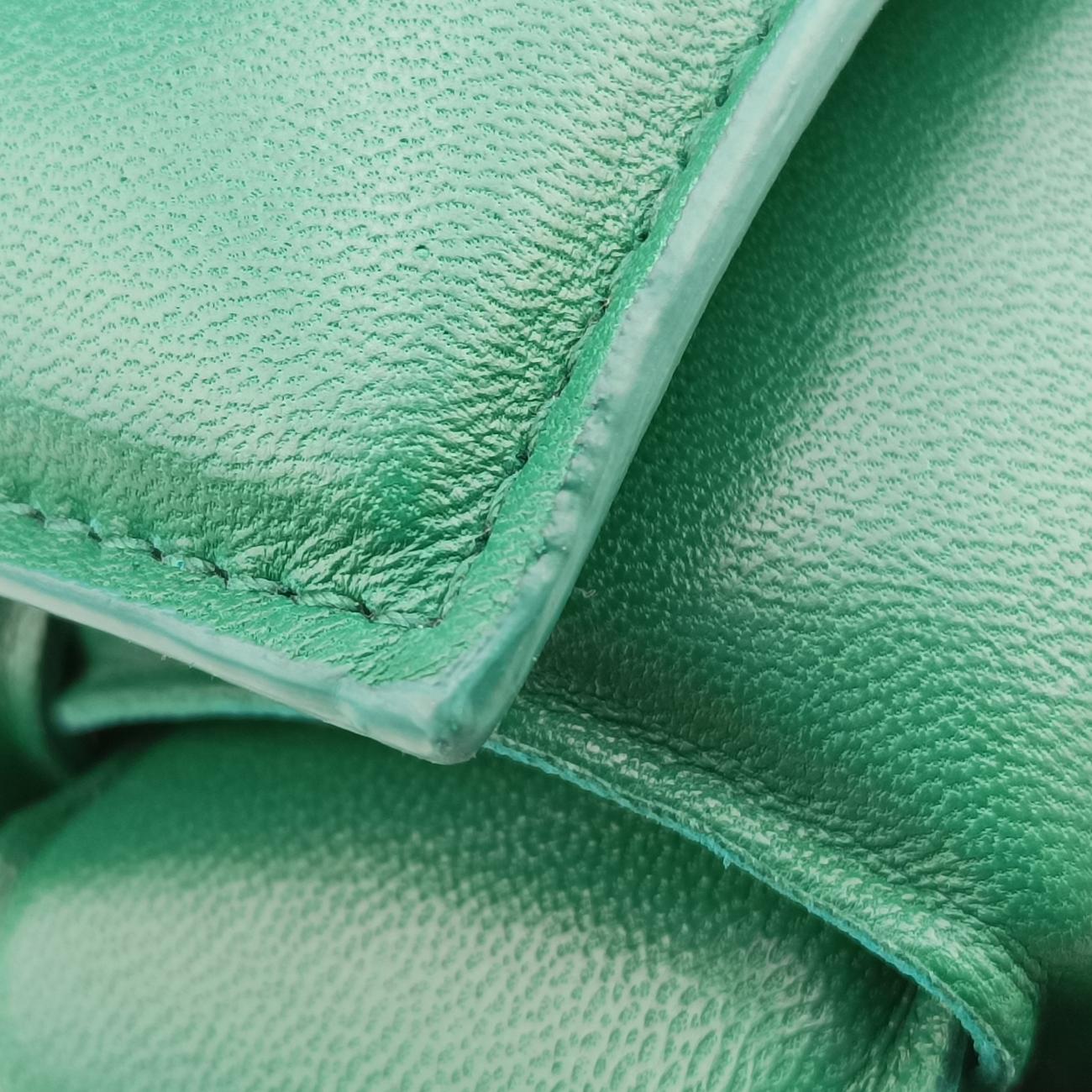 The Chain Cassette Green lambskin B09392158T
