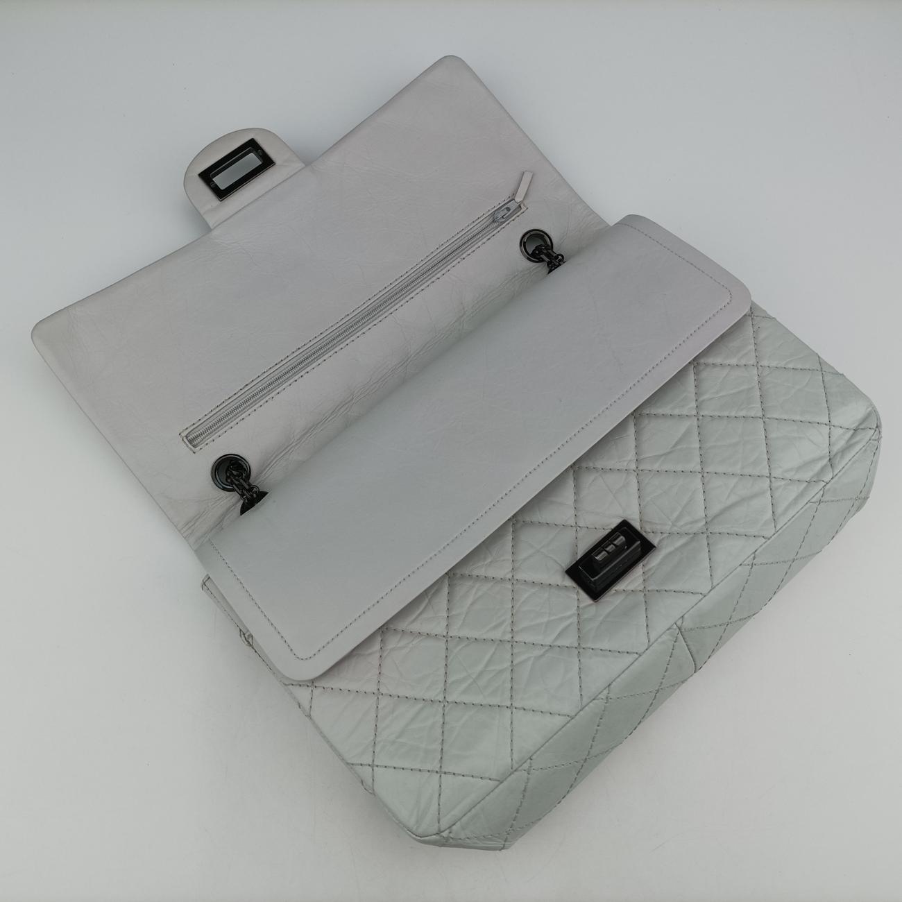 2.55 double flap Matelasse White lambskin 12623751