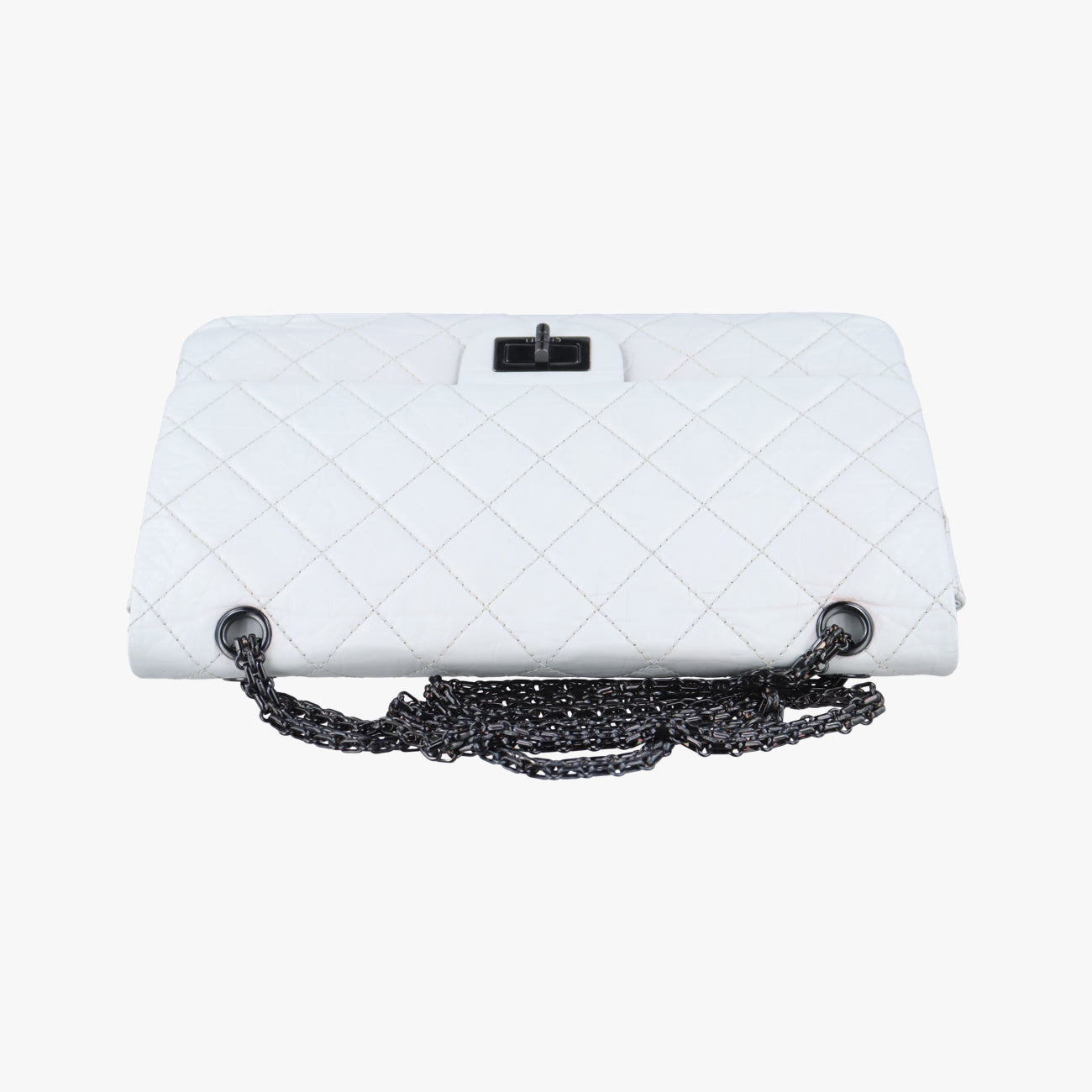 2.55 double flap Matelasse White lambskin 12623751