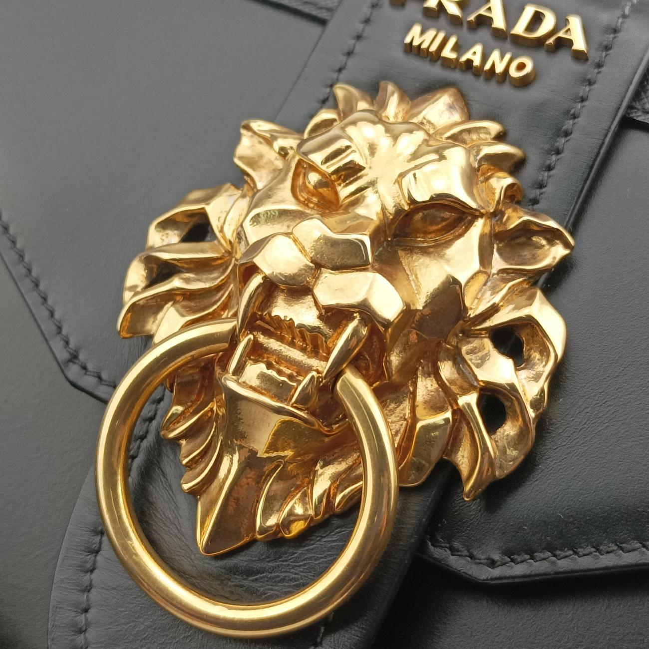 Animalier Cahier Lions Head Black Leather 25