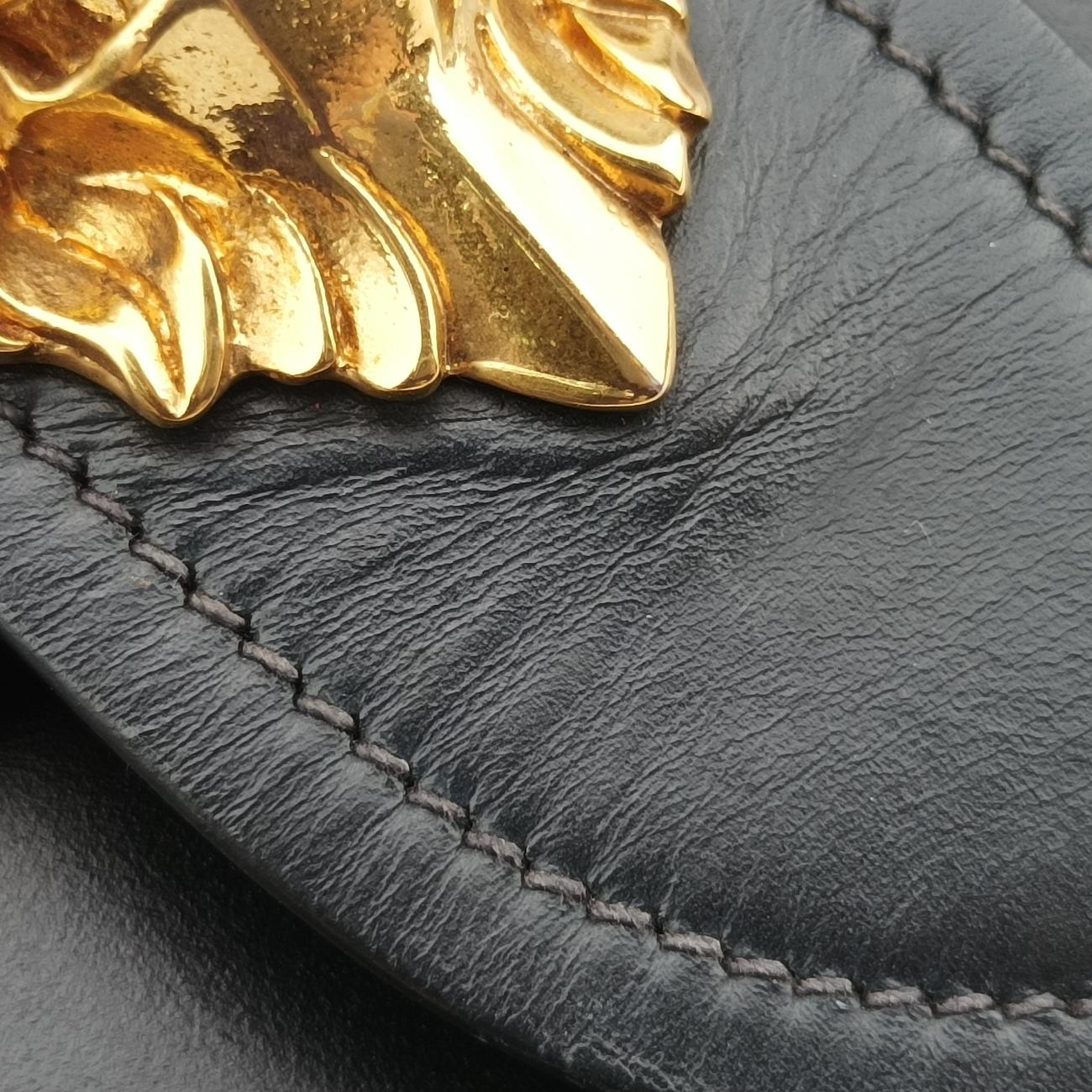 Animalier Cahier Lions Head Black Leather 25