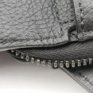 LV Aerogramme Phone Pouch Black Grained Leather MI4270 ICチップ
