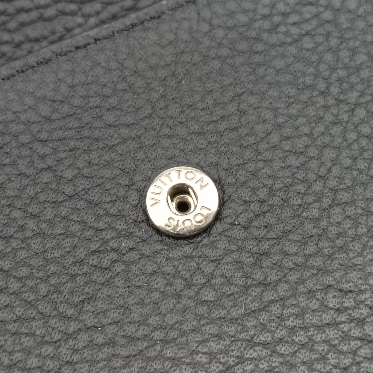 LV Aerogramme Phone Pouch Black Grained Leather MI4270 ICチップ