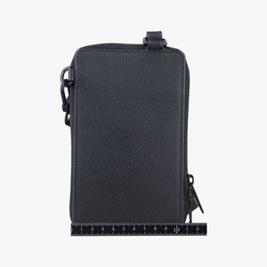 LV Aerogramme Phone Pouch Black Grained Leather MI4270 ICチップ