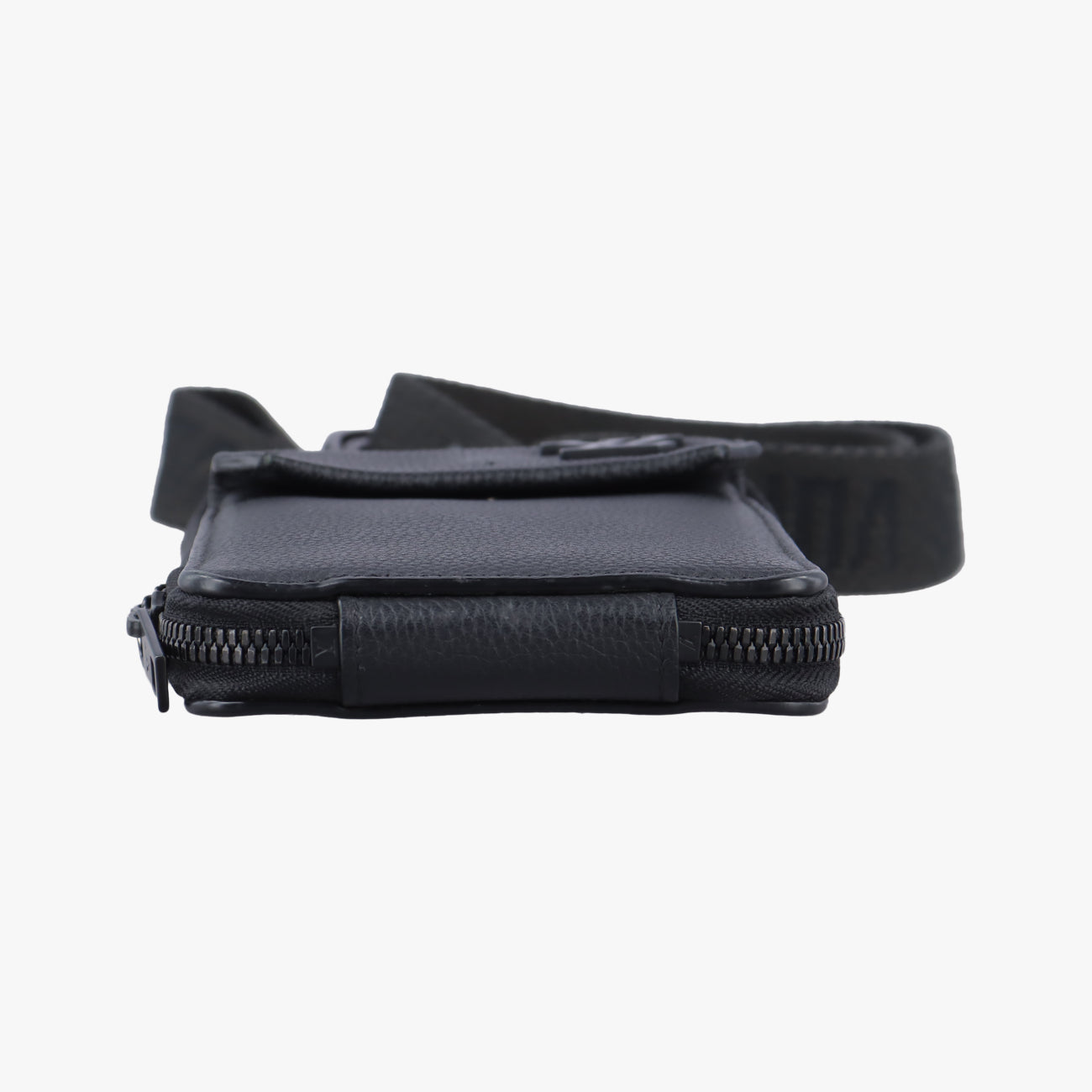 LV Aerogramme Phone Pouch Black Grained Leather MI4270 ICチップ