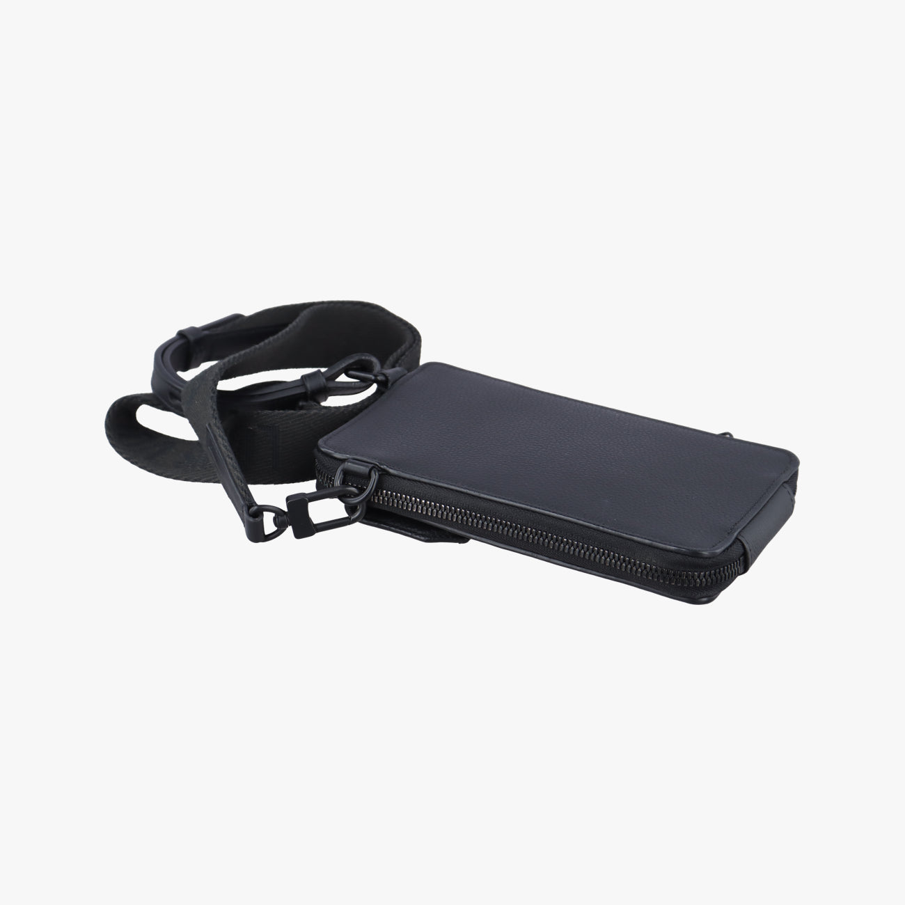 LV Aerogramme Phone Pouch Black Grained Leather MI4270 ICチップ