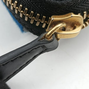 Luggage Mini Shopper Black x Yellow x Blue Leather × Horsehair F-GA-0163