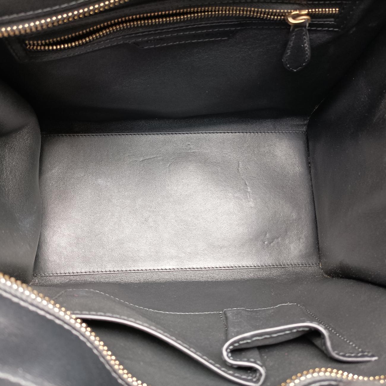 Luggage Mini Shopper Black x Yellow x Blue Leather × Horsehair F-GA-0163