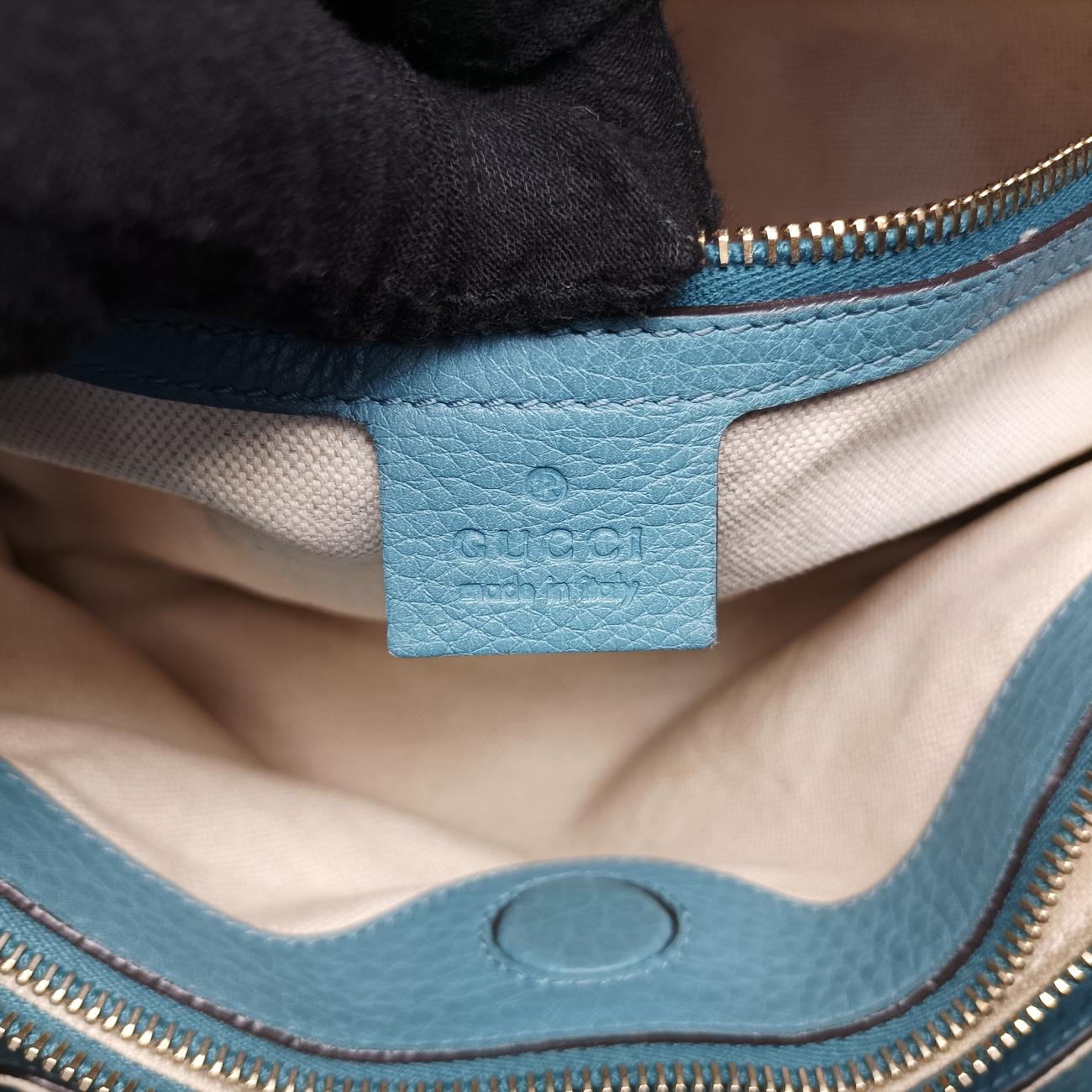 bamboo shopper Blue Leather G015043925