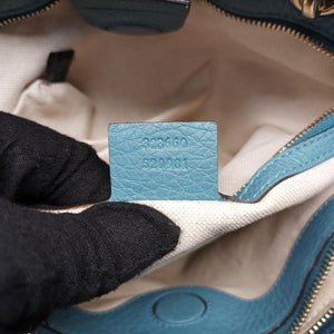 bamboo shopper Blue Leather G015043925