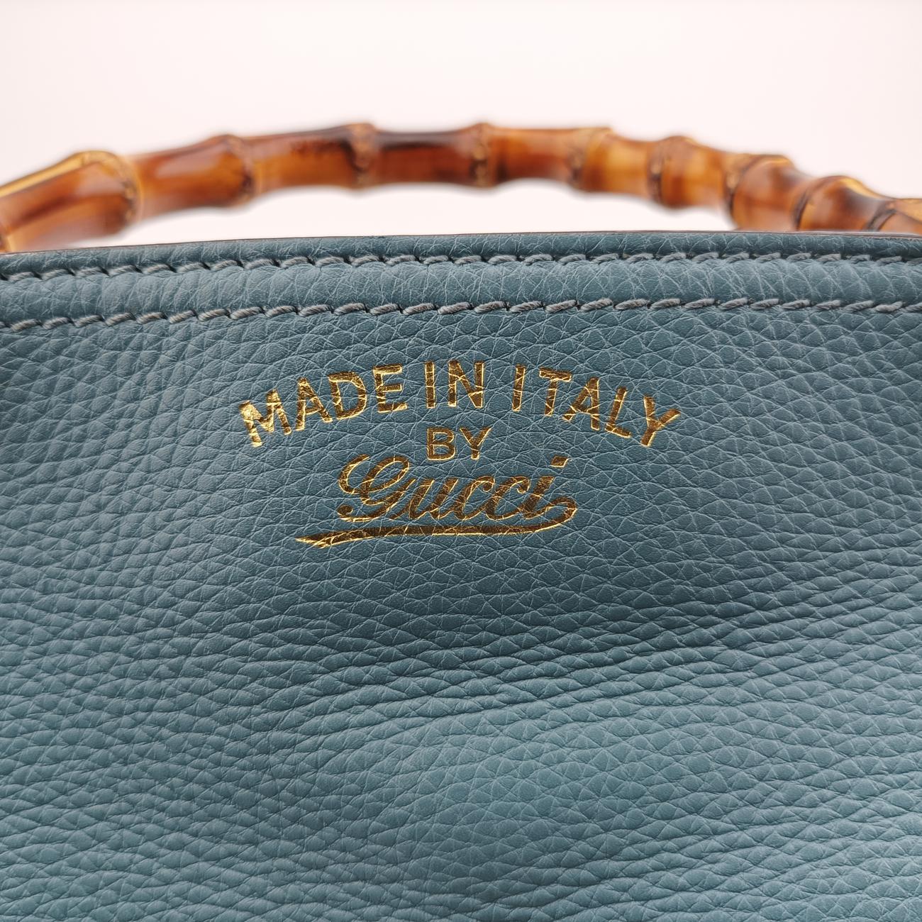 bamboo shopper Blue Leather G015043925