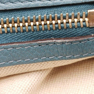bamboo shopper Blue Leather G015043925