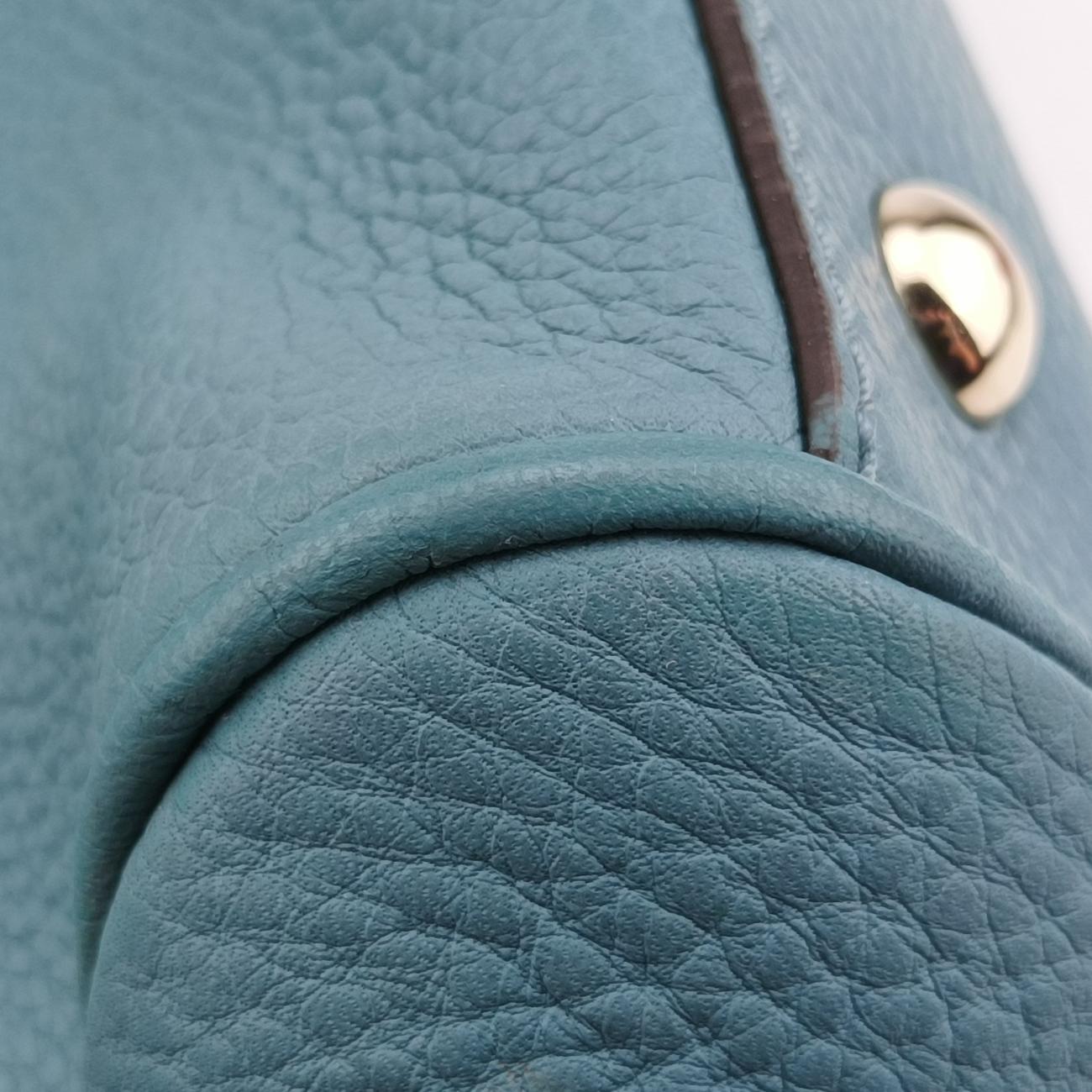 bamboo shopper Blue Leather G015043925