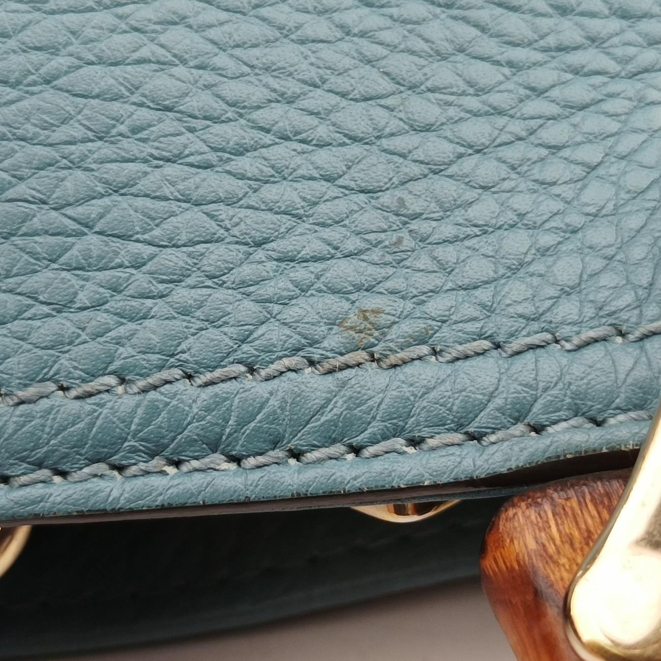 bamboo shopper Blue Leather G015043925