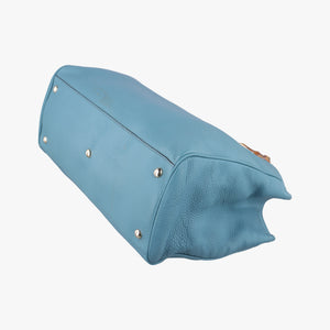 bamboo shopper Blue Leather G015043925