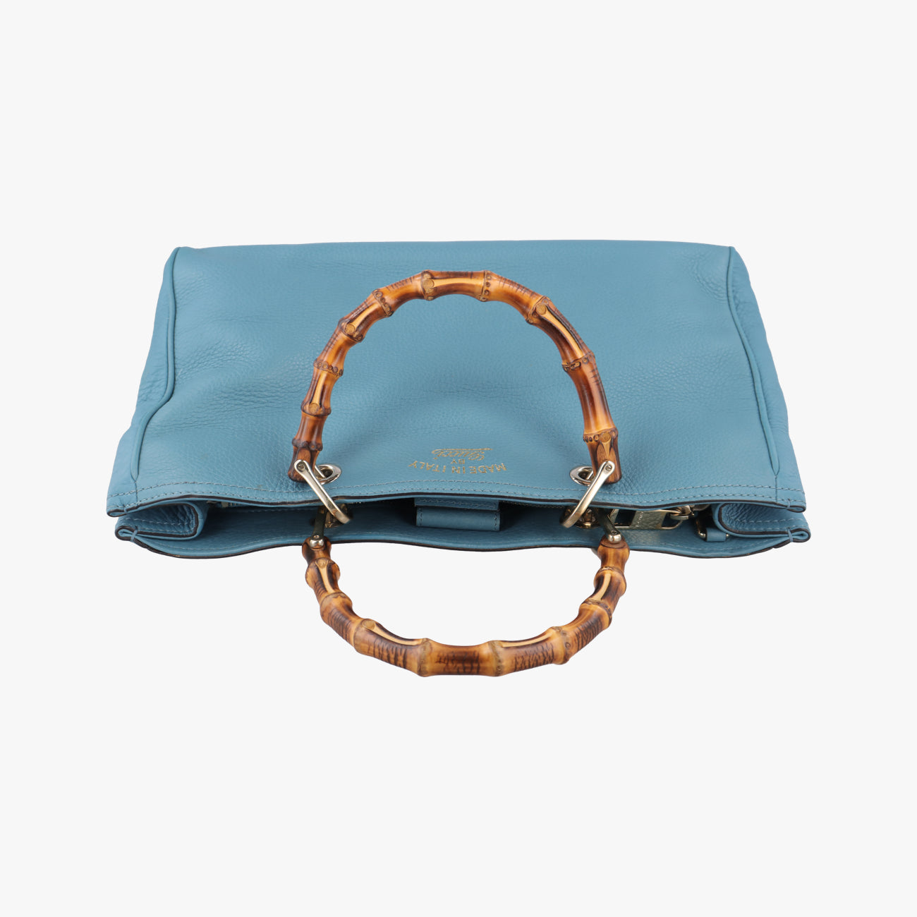 bamboo shopper Blue Leather G015043925