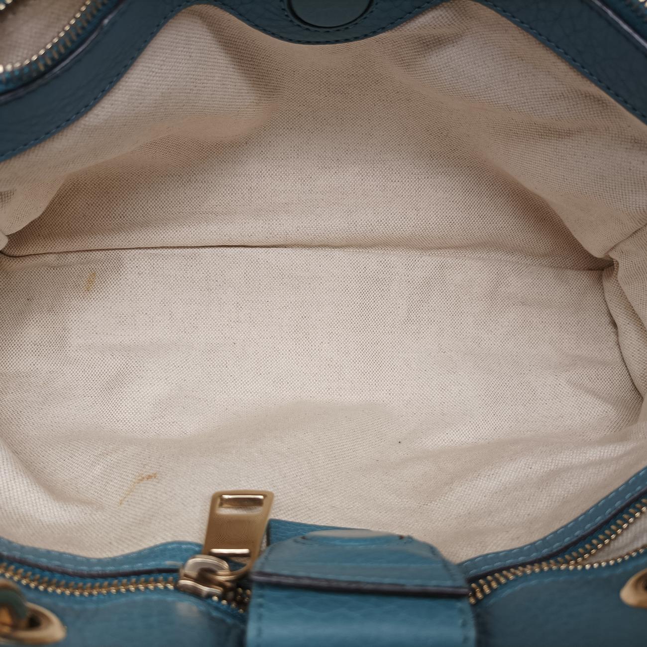bamboo shopper Blue Leather G015043925