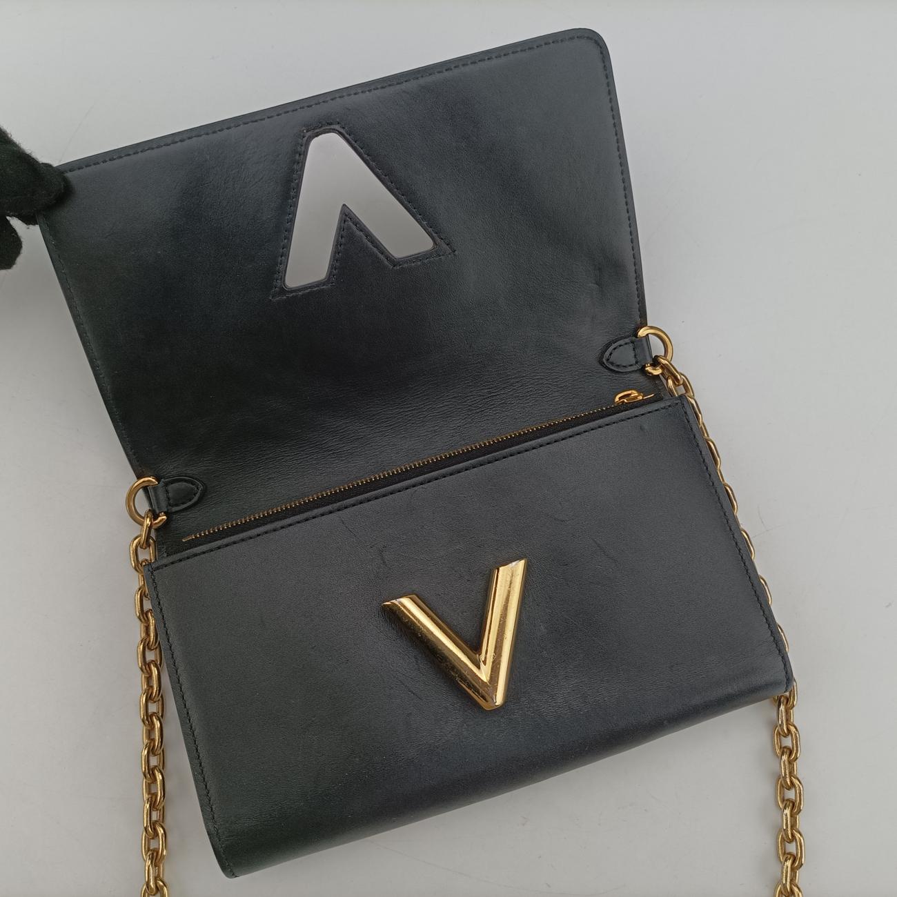 Portefeuille Twist Chain Wallet Black x Brown x White PVC x Leather SP2187