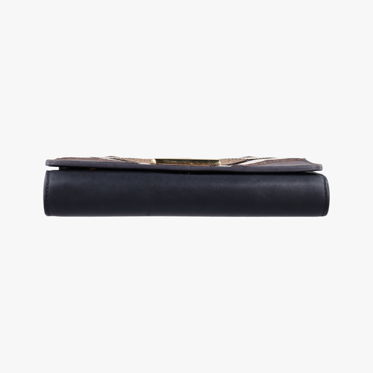 Portefeuille Twist Chain Wallet Black x Brown x White PVC x Leather SP2187