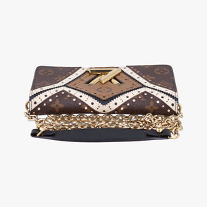 Portefeuille Twist Chain Wallet Black x Brown x White PVC x Leather SP2187