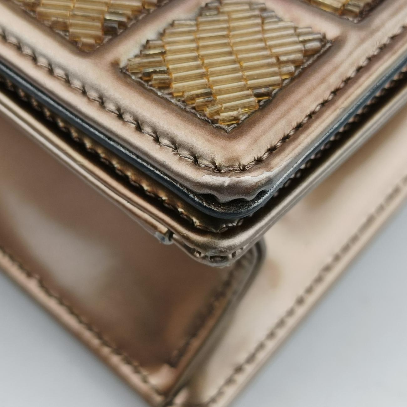 Diorama Golden Gold Beaded Metallic Leather 09-BO-1125