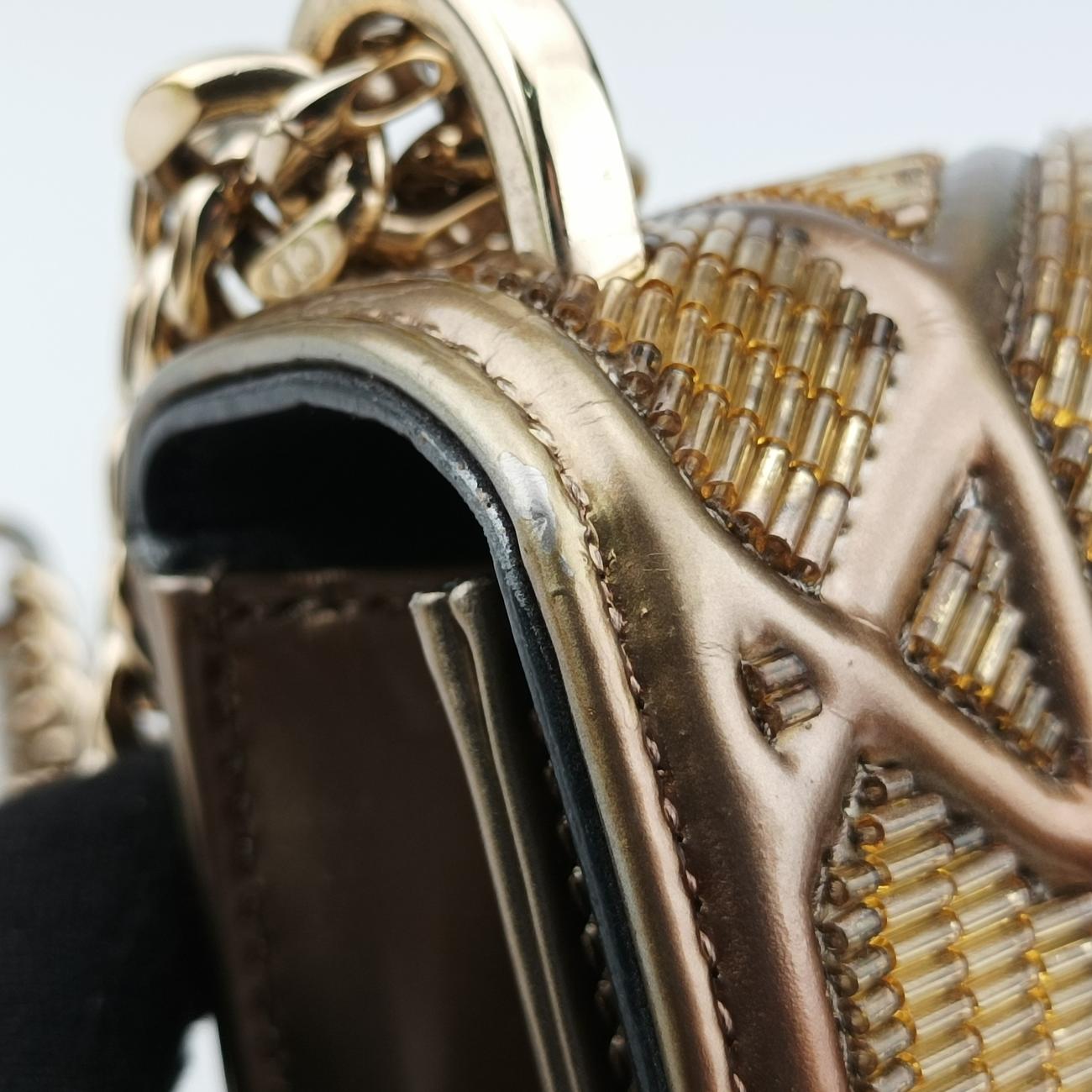 Diorama Golden Gold Beaded Metallic Leather 09-BO-1125