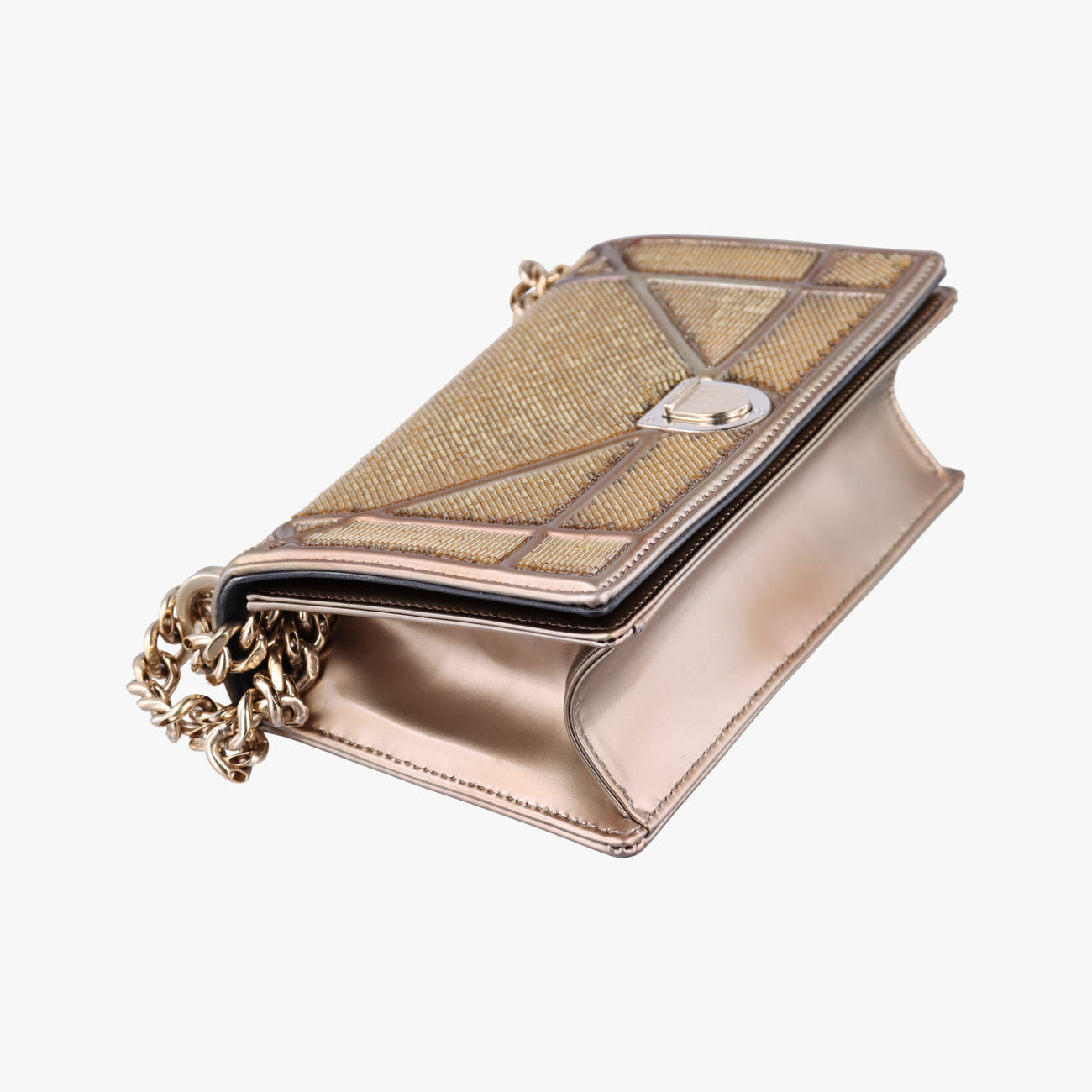 Diorama Golden Gold Beaded Metallic Leather 09-BO-1125