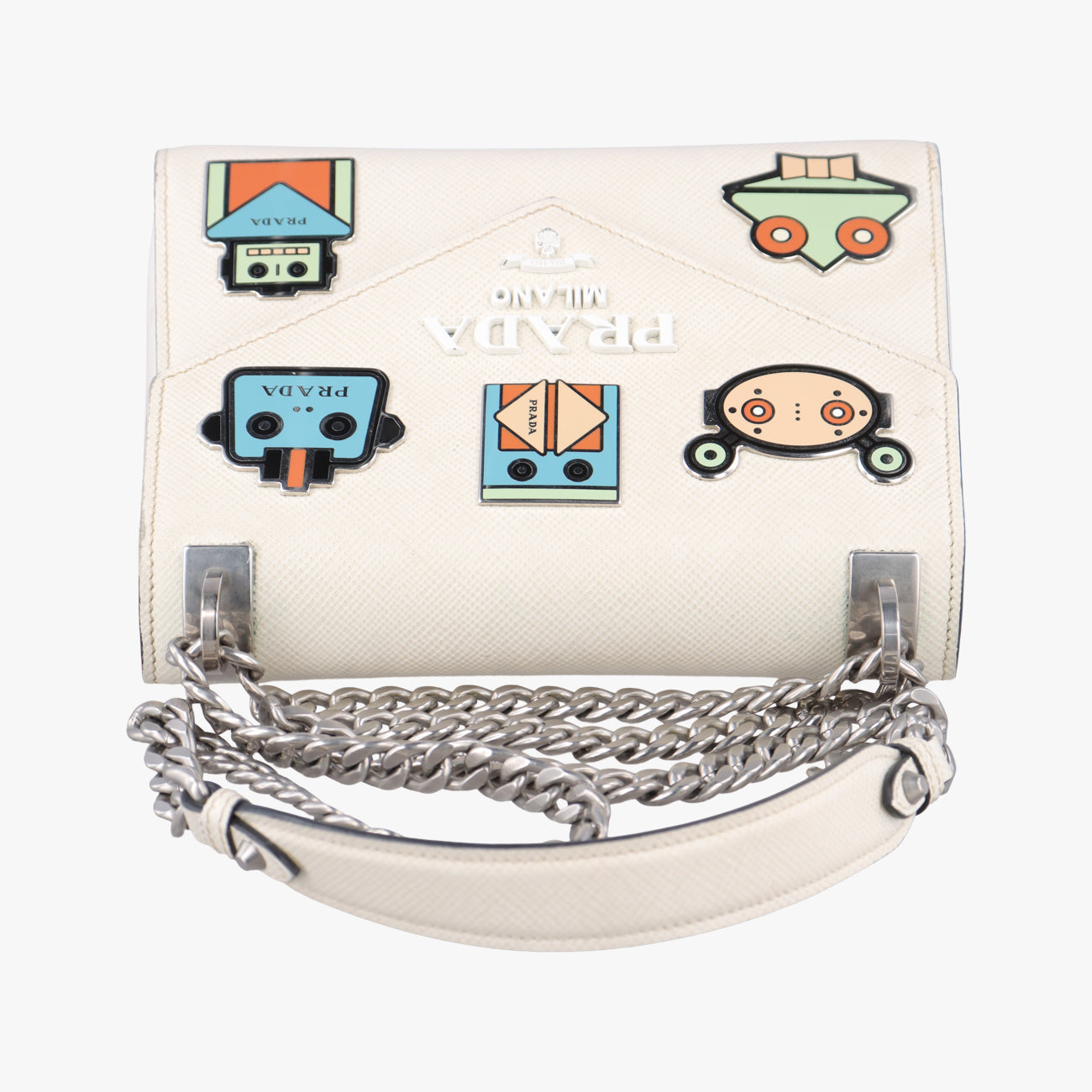 Monochrome Robot White SAFFIANO Leather 7/D