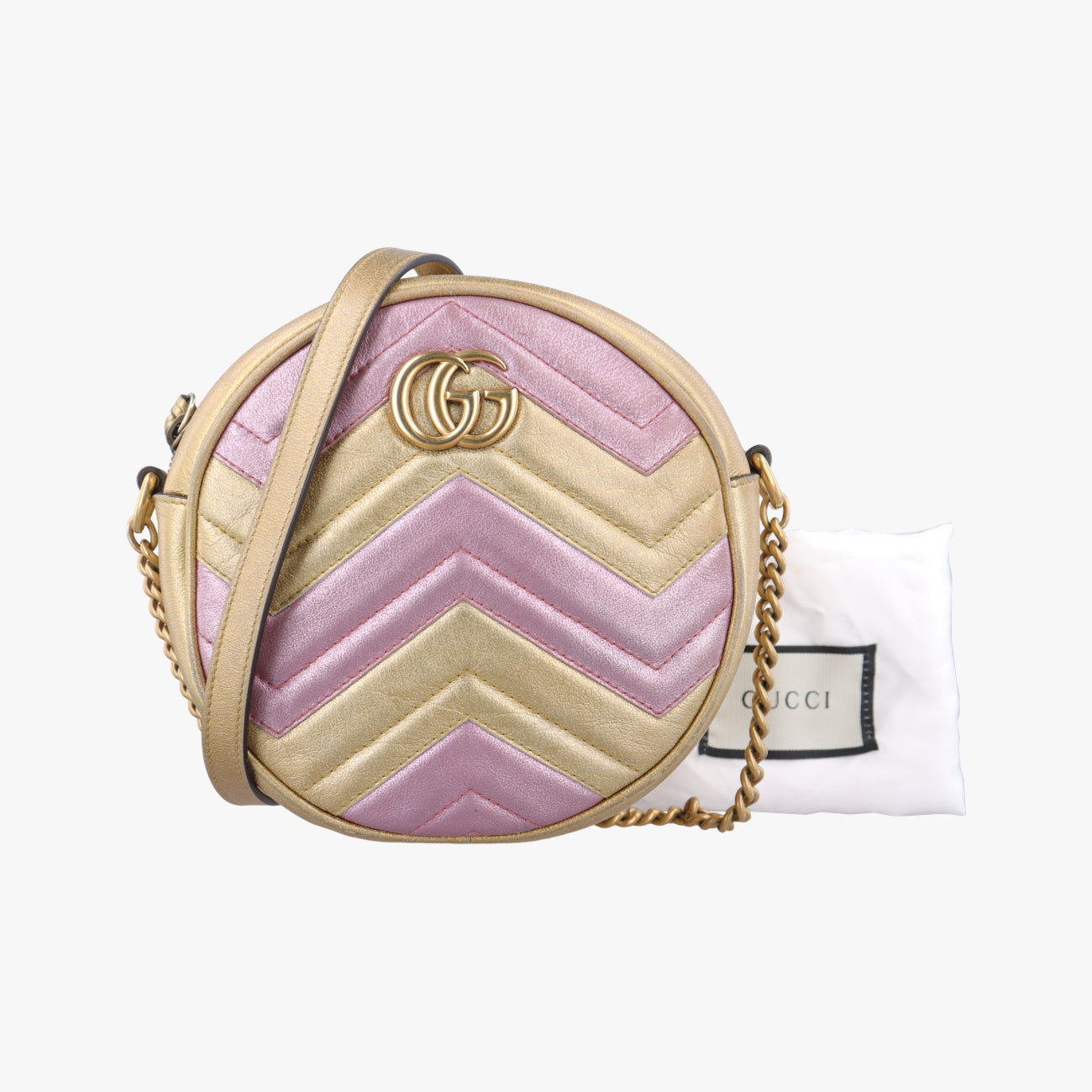 GG Marmont Pink × Gold Leather F027277039
