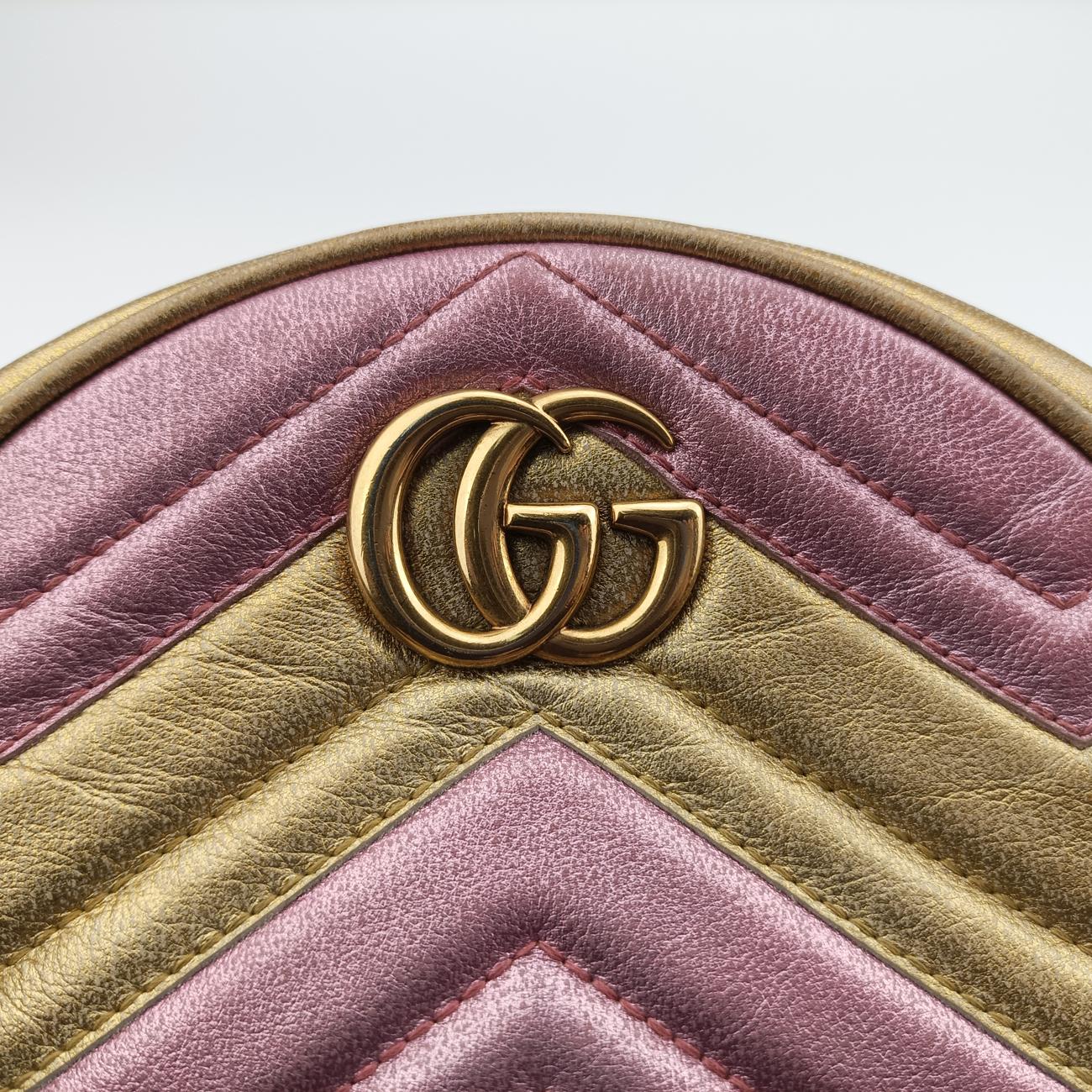 GG Marmont Pink × Gold Leather F027277039