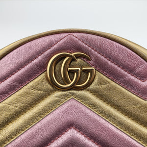 GG Marmont Pink × Gold Leather F027277039