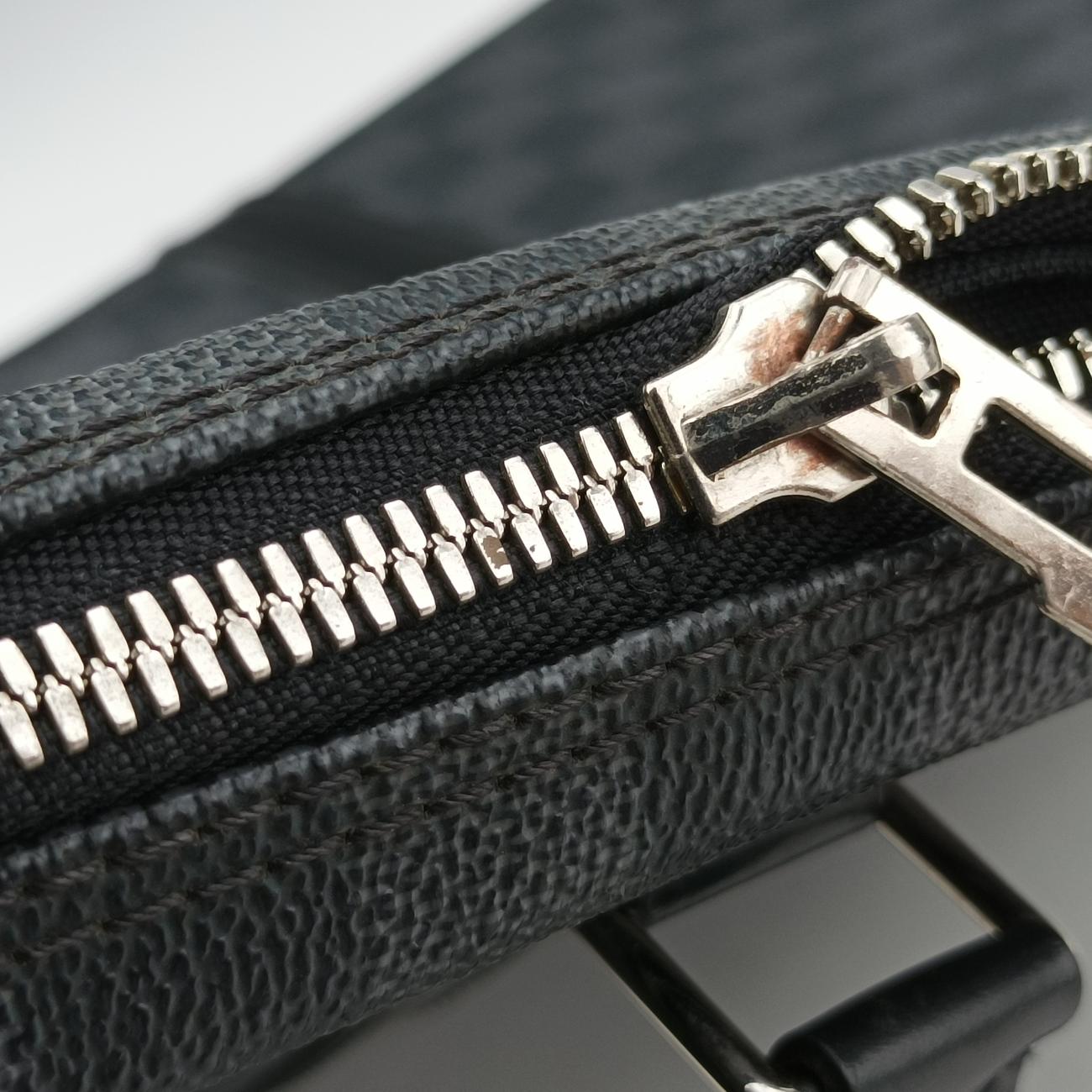 Porte Documents Voyage Noir Damier Graphite RI4123