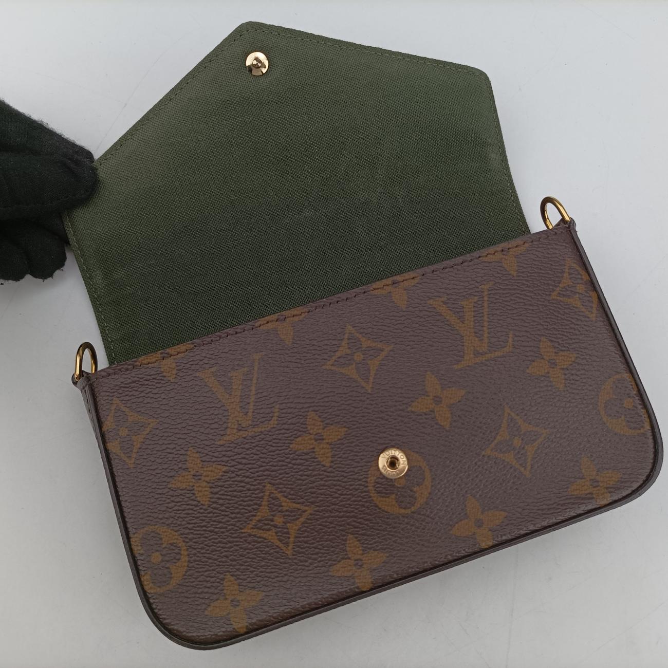 Multi Pochette FéLICIE Brown×Beige Monogram Canvas ICチップ
