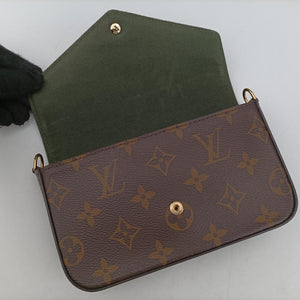Multi Pochette FéLICIE Brown×Beige Monogram Canvas ICチップ