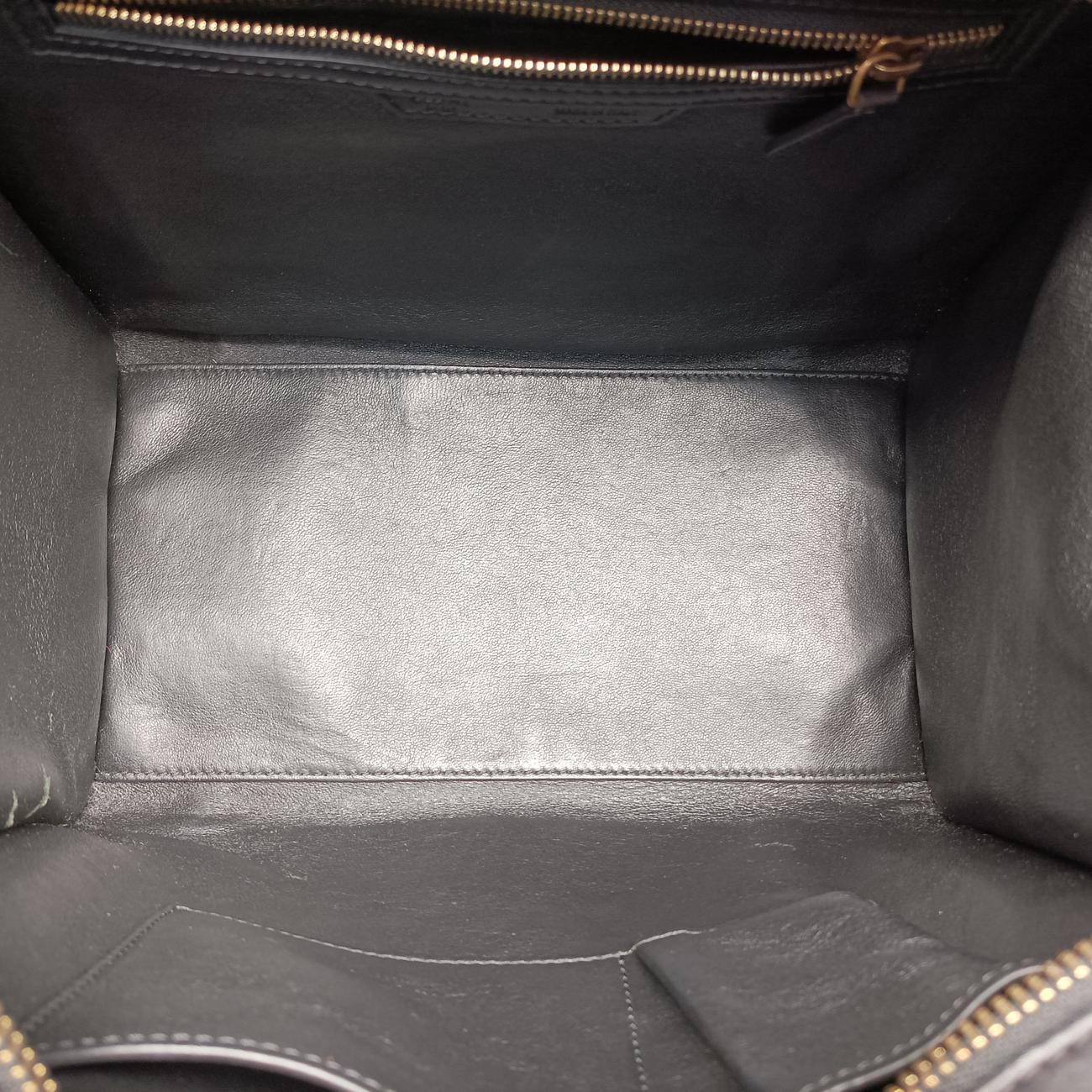 Luggage Mini Shopper Black x Beige Canvas ×Leather W-GA-1102