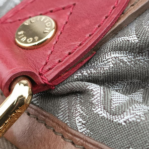 2010 Collection Aviator Gray×Red×Brown Canvas ×Leather TJ1160