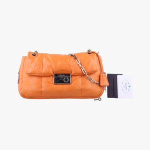 Nappa Bomber Sound Chain Flap Orange lambskin 25