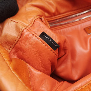 Nappa Bomber Sound Chain Flap Orange lambskin 25