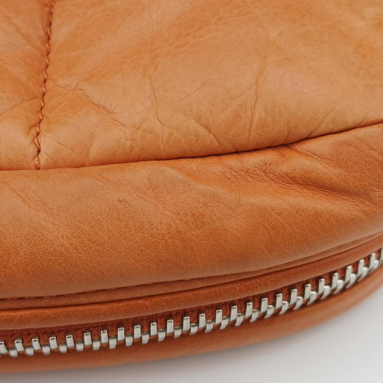 Nappa Bomber Sound Chain Flap Orange lambskin 25