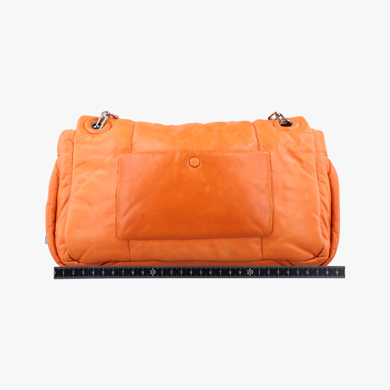 Nappa Bomber Sound Chain Flap Orange lambskin 25