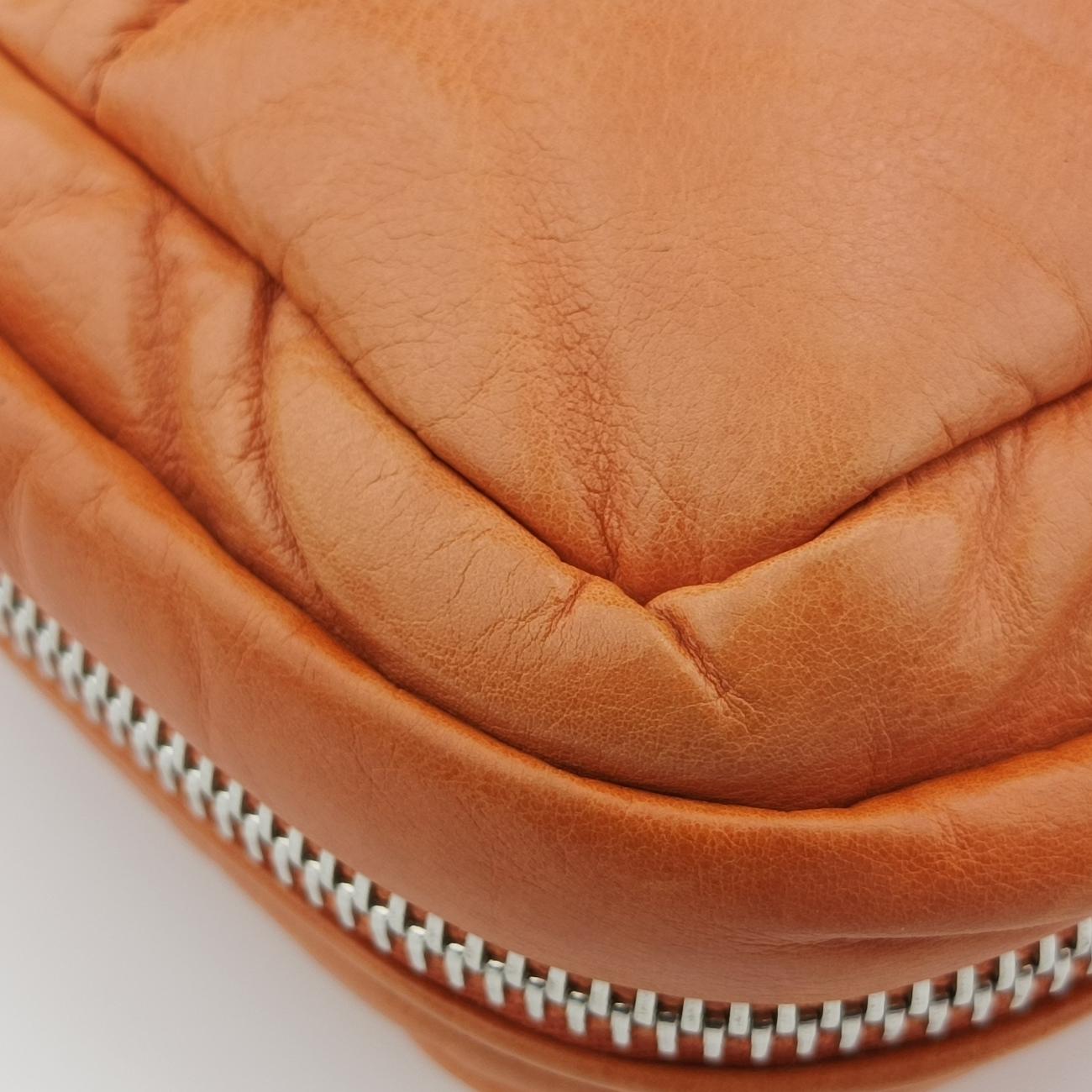 Nappa Bomber Sound Chain Flap Orange lambskin 25