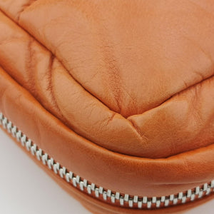 Nappa Bomber Sound Chain Flap Orange lambskin 25