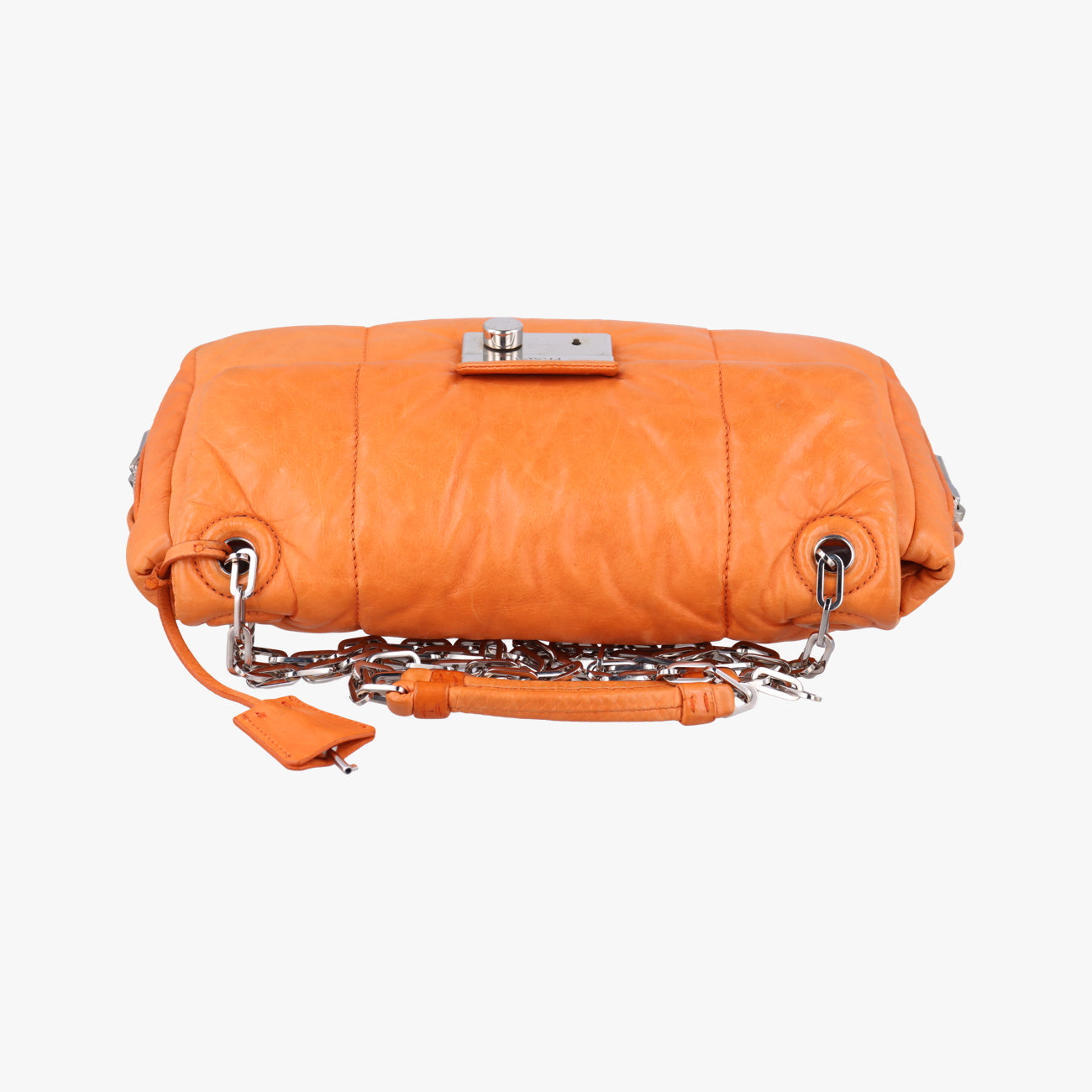 Nappa Bomber Sound Chain Flap Orange lambskin 25