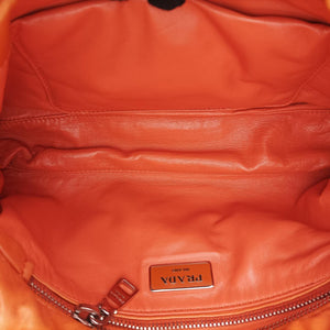 Nappa Bomber Sound Chain Flap Orange lambskin 25